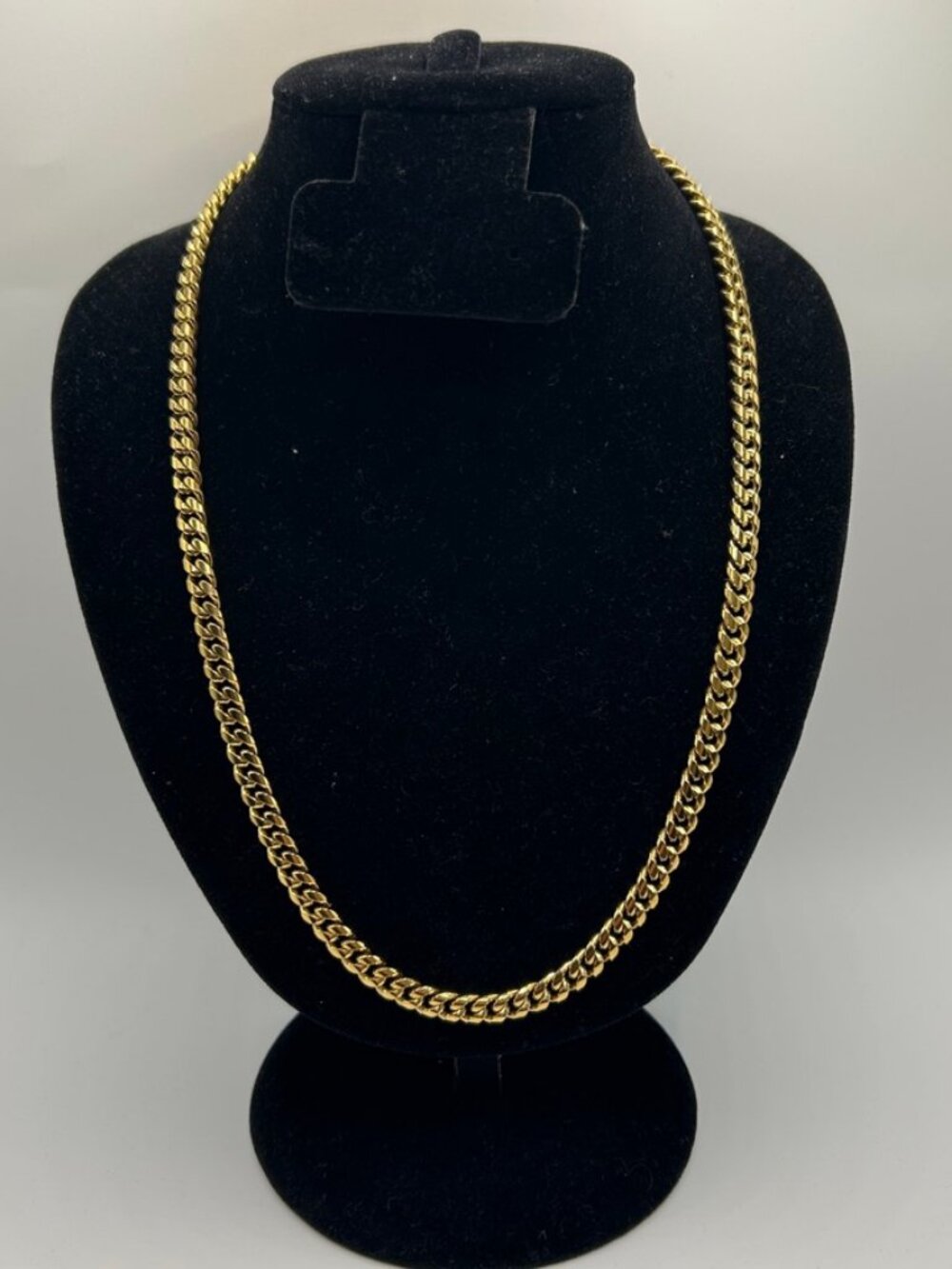 Real Gold Cuban Chain 6mm 26 Inch Plated Stainless Steel Waterproof Mens Solid